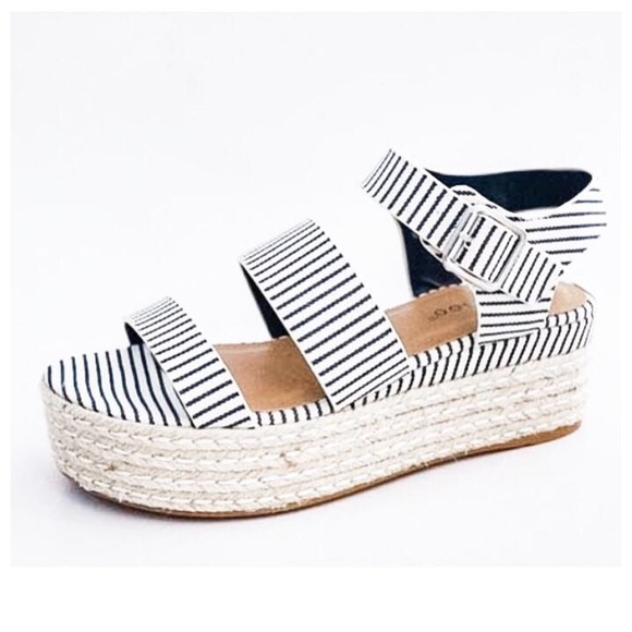Sailor Striped Platform Sandals - Picture 2 of 2